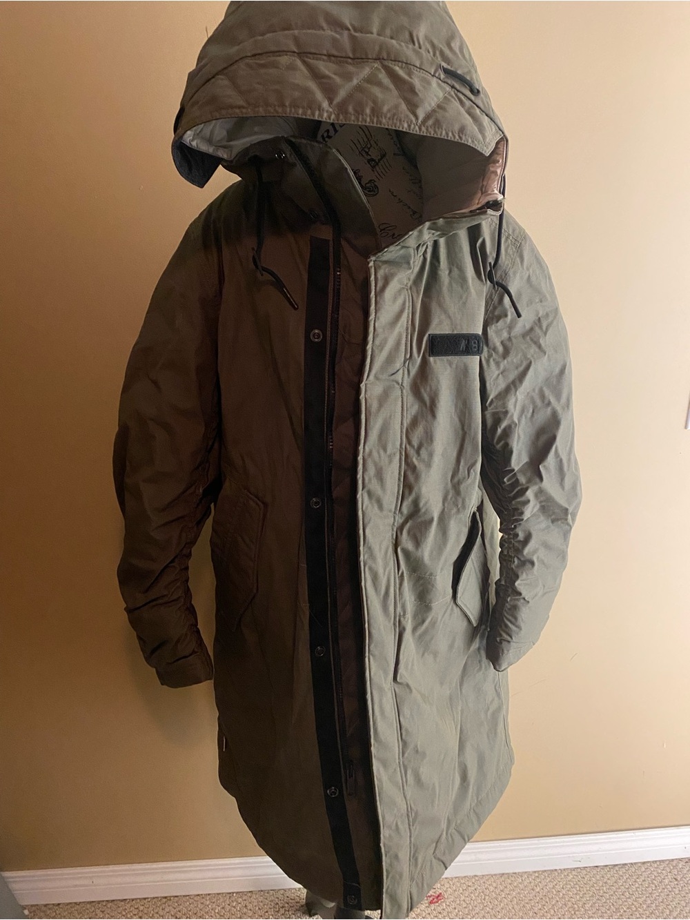 NikeMen's Olive Hooded Winter Parka Jacket